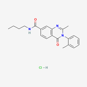 molecular formula C21H24ClN3O2 B15439516 N-butyl-2-methyl-3-(2-methylphenyl)-4-oxoquinazoline-7-carboxamide;hydrochloride CAS No. 74101-62-5