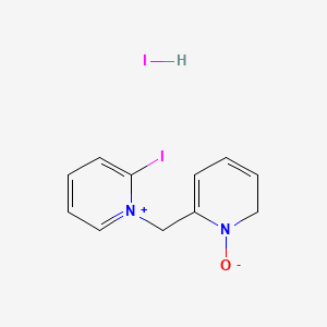 molecular formula C11H12I2N2O B15439529 Pyridinium, 1-hydroxy-2-(pyridinium-1-ylmethyl)-, diiodide CAS No. 75375-28-9