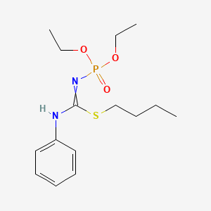 molecular formula C15H25N2O3PS B15439599 Butyl N'-(diethoxyphosphoryl)-N-phenylcarbamimidothioate CAS No. 76908-48-0