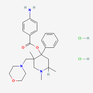 molecular formula C26H37Cl2N3O3 B15439719 5-Morpholinomethyl-4-phenyl-1,2,5-trimethyl-4-piperidinol, p-aminobenzoate, dihydrochloride CAS No. 73816-93-0