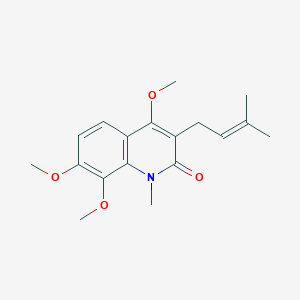 molecular formula C18H23NO4 B15440079 2(1H)-Quinolinone, 4,7,8-trimethoxy-1-methyl-3-(3-methyl-2-butenyl)- CAS No. 76525-28-5