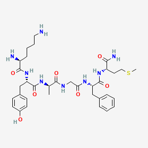 molecular formula C34H50N8O7S B15440501 L-Lysyl-L-tyrosyl-D-alanylglycyl-L-phenylalanyl-L-methioninamide CAS No. 74813-54-0