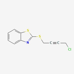 molecular formula C11H8ClNS2 B15440509 Benzothiazole, 2-(4-chloro-2-butynylthio)- CAS No. 73713-85-6