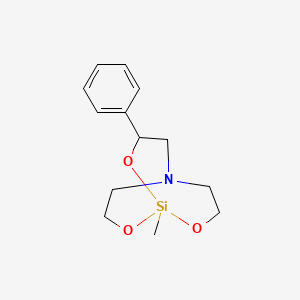 molecular formula C13H19NO3Si B15440686 1-Methyl-3-phenyl-2,8,9-trioxa-5-aza-1-silabicyclo[3.3.3]undecane CAS No. 69618-48-0