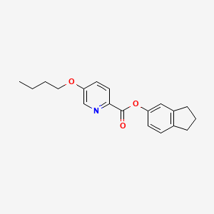 molecular formula C19H21NO3 B15440737 Picolinic acid, 5-butoxy-, 5-indanyl ester CAS No. 72133-55-2