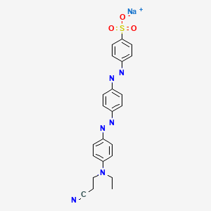 molecular formula C23H21N6NaO3S B15440801 Benzenesulfonic acid, 4-[[4-[[4-[(2-cyanoethyl)ethylamino]phenyl]azo]phenyl]azo]-, sodium salt CAS No. 67906-53-0