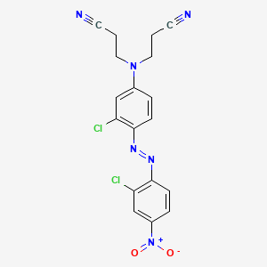 molecular formula C18H14Cl2N6O2 B15440974 Propanenitrile, 3,3'-((3-chloro-4-((2-chloro-4-nitrophenyl)azo)phenyl)imino)bis- CAS No. 68391-46-8