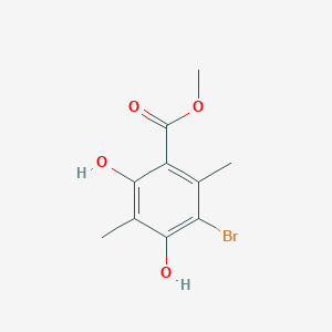 molecular formula C10H11BrO4 B15441007 Methyl 3-bromo-4,6-dihydroxy-2,5-dimethylbenzoate CAS No. 72922-67-9