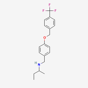 molecular formula C19H22F3NO B15441030 N-[(4-{[4-(Trifluoromethyl)phenyl]methoxy}phenyl)methyl]butan-2-amine CAS No. 66742-35-6