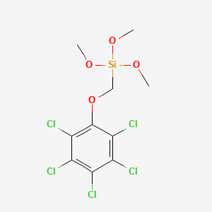 molecular formula C10H11Cl5O4Si B15441139 Trimethoxy[(pentachlorophenoxy)methyl]silane CAS No. 72897-24-6