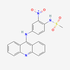 molecular formula C20H16N4O4S B15441220 Methanesulfonanilide, 4'-(9-acridinylamino)-2'-nitro- CAS No. 72738-98-8