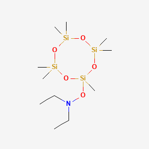 molecular formula C11H31NO5Si4 B15441381 Ethanamine, N-ethyl-N-[(2,4,4,6,6,8,8-heptamethylcyclotetrasiloxan-2-yl)oxy]- CAS No. 72259-79-1
