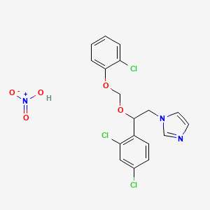 molecular formula C18H16Cl3N3O5 B15441457 1-(2-((2-Chlorophenoxy)methoxy)-2-(2,4-dichlorophenyl)ethyl)-1H-imidazole mononitrate CAS No. 71820-99-0