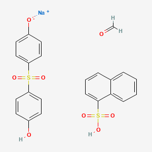 molecular formula C23H19NaO8S2 B15441490 Sodium;formaldehyde;4-(4-hydroxyphenyl)sulfonylphenolate;naphthalene-1-sulfonic acid CAS No. 69961-73-5