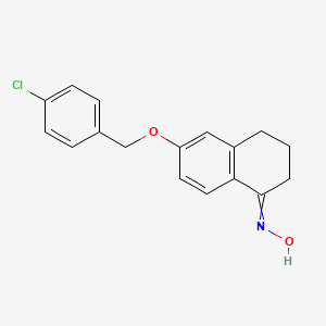 molecular formula C17H16ClNO2 B15441512 N-{6-[(4-Chlorophenyl)methoxy]-3,4-dihydronaphthalen-1(2H)-ylidene}hydroxylamine CAS No. 66361-93-1