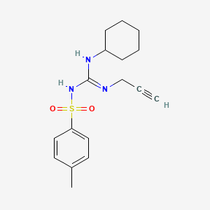 molecular formula C17H23N3O2S B15441514 Benzenesulfonamide, N-((cyclohexylamino)(2-propynylamino)methylene)-4-methyl- CAS No. 71795-22-7