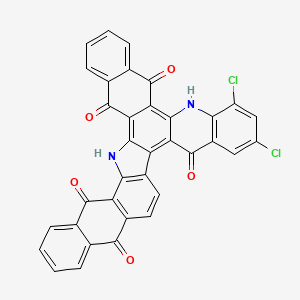 molecular formula C35H14Cl2N2O5 B15441693 15,17-dichloro-13,37-diazanonacyclo[20.15.0.02,11.04,9.012,21.014,19.023,36.026,35.028,33]heptatriaconta-1,4,6,8,11,14(19),15,17,21,23(36),24,26(35),28,30,32-pentadecaene-3,10,20,27,34-pentone CAS No. 73287-57-7