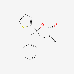molecular formula C16H14O2S B15441746 5-Benzyl-3-methylidene-5-(thiophen-2-yl)oxolan-2-one CAS No. 71741-76-9