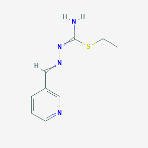 molecular formula C9H12N4S B15441755 Hydrazinecarboximidothioic acid, (3-pyridinylmethylene)-, ethyl ester CAS No. 66049-17-0