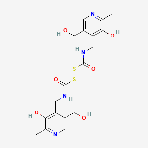 molecular formula C18H22N4O6S2 B15442111 Disulfide, bis((((3-hydroxy-5-(hydroxymethyl)-2-methyl-4-pyridinyl)methyl)amino)thioxomethyl) CAS No. 67848-81-1