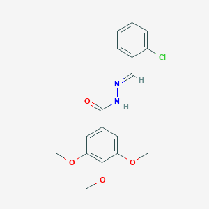 molecular formula C17H17ClN2O4 B154423 (E)-3,4,5-Trimethoxybenzoic acid ((2-chlorophenyl)methylene)hydrazide CAS No. 133661-68-4