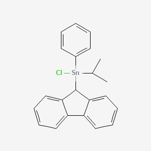 molecular formula C22H21ClSn B15442359 Chloro(9H-fluoren-9-YL)phenyl(propan-2-YL)stannane CAS No. 65796-75-0