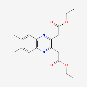 molecular formula C18H22N2O4 B15442404 Diethyl 2,2'-(6,7-dimethylquinoxaline-2,3-diyl)diacetate CAS No. 65176-79-6