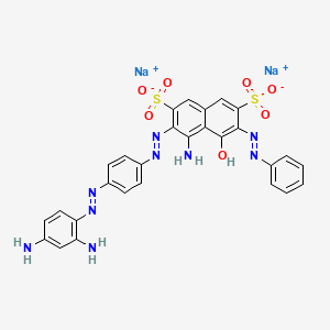 molecular formula C28H21N9Na2O7S2 B15442406 Disodium 4-amino-3-((4-((2,4-diaminophenyl)azo)phenyl)azo)-5-hydroxy-6-(phenylazo)naphthalene-2,7-disulphonate CAS No. 68877-33-8