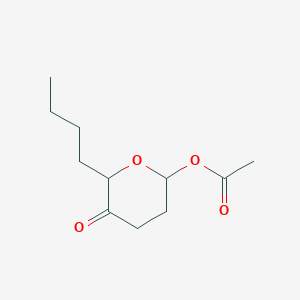molecular formula C11H18O4 B15442446 6-Butyl-5-oxooxan-2-yl acetate CAS No. 65775-67-9