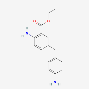 molecular formula C16H18N2O2 B15442649 Benzoic acid, 2-amino-5-[(4-aminophenyl)methyl]-, ethyl ester CAS No. 66037-55-6