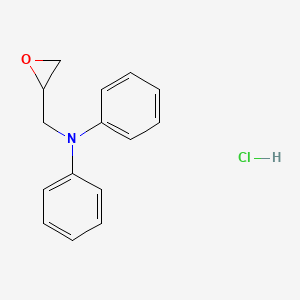 molecular formula C15H16ClNO B15442707 N-(oxiran-2-ylmethyl)-N-phenylaniline;hydrochloride CAS No. 67829-14-5