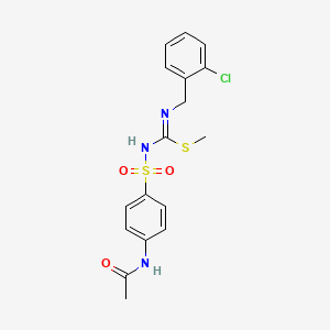 molecular formula C17H18ClN3O3S2 B15442711 Carbamimidothioic acid, N'-((4-(acetylamino)phenyl)sulfonyl)-N-((2-chlorophenyl)methyl)-, methyl ester CAS No. 71795-18-1