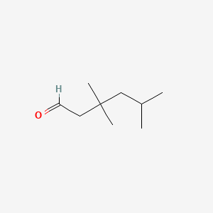 molecular formula C9H18O B15442744 Hexanal, 3,3,5-trimethyl- CAS No. 68039-71-4