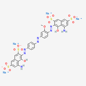 molecular formula C33H22N8Na4O15S4 B15442762 2,7-Naphthalenedisulfonic acid, 5-amino-3-[[4-[[4-[(8-amino-1-hydroxy-3,6-disulfo-2-naphthalenyl)azo]-3-methoxyphenyl]azo]phenyl]azo]-4-hydroxy-, tetrasodium salt CAS No. 72017-91-5