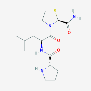 molecular formula C15H26N4O3S B15442813 N-{(2S)-1-[(2S)-2-Carbamoyl-1,3-thiazolidin-3-yl]-4-methyl-1-oxopentan-2-yl}-L-prolinamide CAS No. 65126-62-7