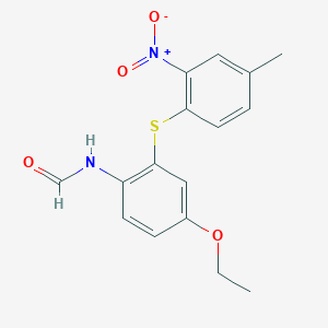 molecular formula C16H16N2O4S B15442816 N-{4-Ethoxy-2-[(4-methyl-2-nitrophenyl)sulfanyl]phenyl}formamide CAS No. 72701-24-7
