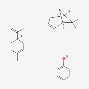 molecular formula C26H38O B15442821 1-Methyl-4-prop-1-en-2-ylcyclohexene;phenol;2,6,6-trimethylbicyclo[3.1.1]hept-2-ene CAS No. 65733-79-1