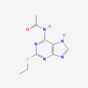 molecular formula C9H11N5OS B15442831 N-[2-(Ethylsulfanyl)-7H-purin-6-yl]acetamide CAS No. 72277-82-8