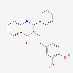 molecular formula C22H18N2O3 B15442837 4(3H)-Quinazolinone, 3-(2-(3,4-dihydroxyphenyl)ethyl)2-phenyl- CAS No. 67090-27-1