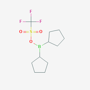 molecular formula C11H18BF3O3S B15442842 Dicyclopentylboryl trifluoromethanesulfonate CAS No. 72251-50-4