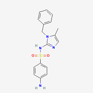 molecular formula C17H18N4O2S B15442939 Benzenesulfonamide, 4-amino-N-(5-methyl-1-(phenylmethyl)-1H-imidazol-2-yl)- CAS No. 71795-49-8