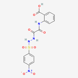 molecular formula C15H12N4O8S B15442980 N-(((p-Nitrophenylsulfonyl)hydrazino)oxalyl)anthranilic acid CAS No. 72117-58-9
