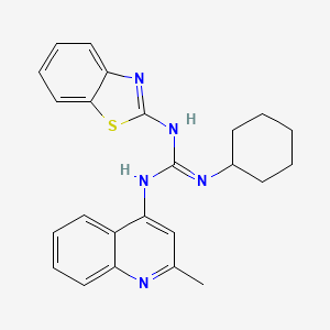 molecular formula C24H25N5S B15442983 N-2-Benzothiazolyl-N'-cyclohexyl-N''-(2-methyl-4-quinolinyl)guanidine CAS No. 71079-26-0