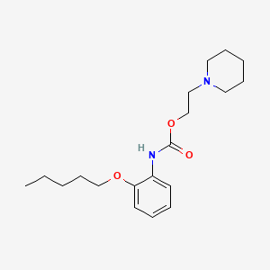 molecular formula C19H30N2O3 B15443288 Carbamic acid, [2-(pentyloxy)phenyl]-, 2-(1-piperidinyl)ethyl ester CAS No. 69852-98-8