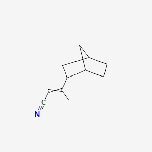 molecular formula C11H15N B15443346 2-Butenenitrile, 3-bicyclo[2.2.1]hept-2-yl- CAS No. 72928-07-5