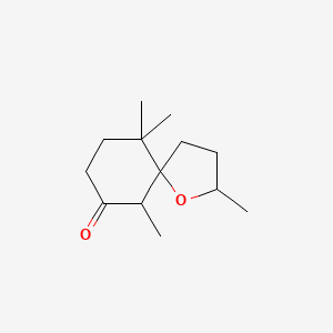 molecular formula C13H22O2 B15443595 2,6,10,10-Tetramethyl-1-oxaspiro(4.5)decan-7-one CAS No. 65416-25-3