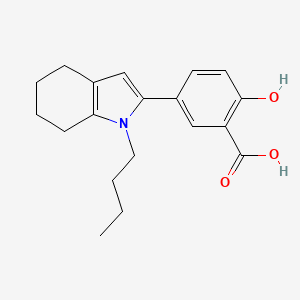 molecular formula C19H23NO3 B15443932 5-(1-Butyl-4,5,6,7-tetrahydro-1H-indol-2-yl)-2-hydroxybenzoic acid CAS No. 64502-67-6