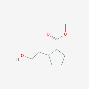 molecular formula C9H16O3 B15445162 Methyl 2-(2-hydroxyethyl)cyclopentane-1-carboxylate CAS No. 63707-47-1