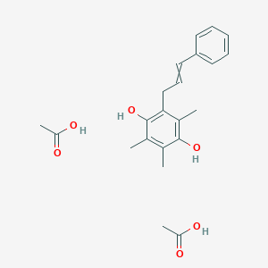 molecular formula C22H28O6 B15445224 Acetic acid;2,3,5-trimethyl-6-(3-phenylprop-2-enyl)benzene-1,4-diol CAS No. 63422-59-3