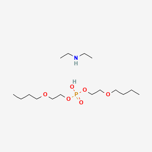 molecular formula C12H27O6P.C4H11N<br>C16H38NO6P B15445263 Diethylammonium bis(2-butoxyethyl) phosphate CAS No. 64051-22-5